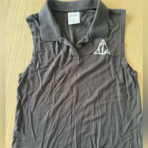 Harry Potter Deathly Hallows Logo Sleeveless Polo